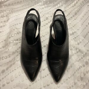Black Croc SLINGBACK Pointe Heels